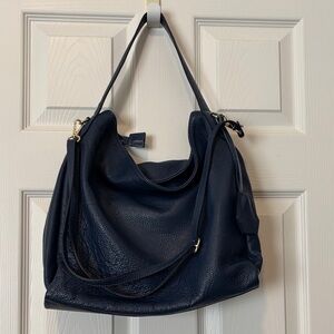 Claudia Firenze Chic Navy Leather Hobo Bag, never used